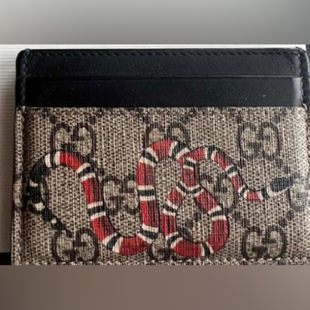 Gucci Card Wallet With Snake Leather Cardholder Almos… Gem